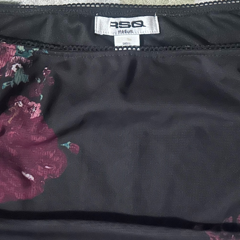 RSQ Black and Purple Floral Women's Skirt